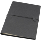 Carnet A5 noir avec fermeture élastique horizontale, présenté de face.