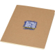 Carnet A5 kraft souple présenté de face avec marquage visible au centre de la couverture.