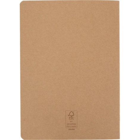 Carnet A5 kraft souple présenté de dos avec coins arrondis.