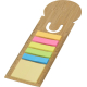 Règle marque-page avec découpe trombone et blocs de notes autocollantes colorées.