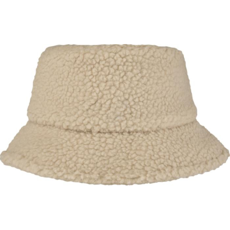 Chapeau bob en sherpa beige présenté de face.