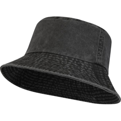 Chapeau bob en coton lavé gris présenté de dos.