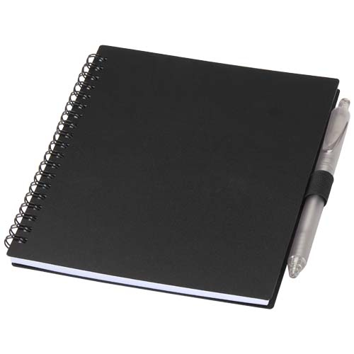 Ensemble carnet souple et stylo bille publicitaire Niove Noir