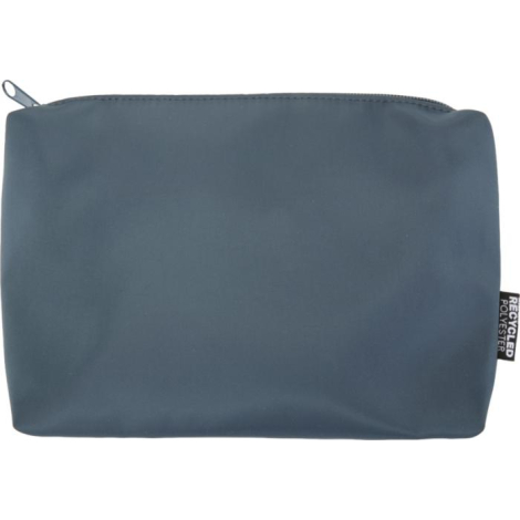 Trousse bleue présentée de dos, entièrement fermée, sans personnalisation visible.