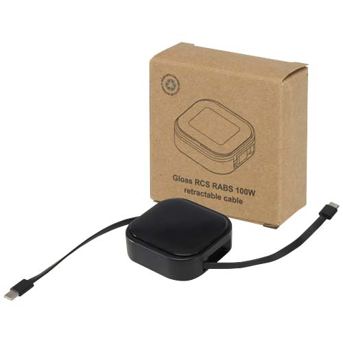 Câble rétractable 5 en 1 à personnaliser Gloas Noir