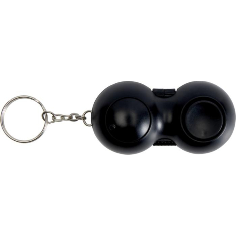 Porte-clés Fidgix noir vu de dos, surface bombée et lisse, aucun marquage apparent.