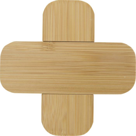 Dessous de plat en bambou vu de dessus, surface lisse sans personnalisation visible.