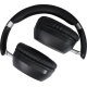 Casque audio noir pliable vu de dessus, coussinets orientés vers l’intérieur, sans marquage visible.