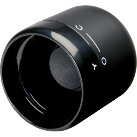 Vue inférieure du bouchon Core noir mettant en évidence l’ouverture intérieure et la base en silicone, aucun marquage apparent.