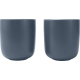 Deux tasses en céramique gris bleuté, vues de face et présentées côte à côte. Aucune personnalisation visible. Deux tasses en céramique gris bleuté, vues de face et présentées côte à côte. Aucune personnalisation visible.