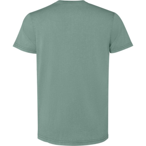 T-shirt à manches courtes de couleur vert sauge, vu de dos. Aucune personnalisation visible. T-shirt à manches courtes de couleur vert sauge, vu de dos. Aucune personnalisation visible.