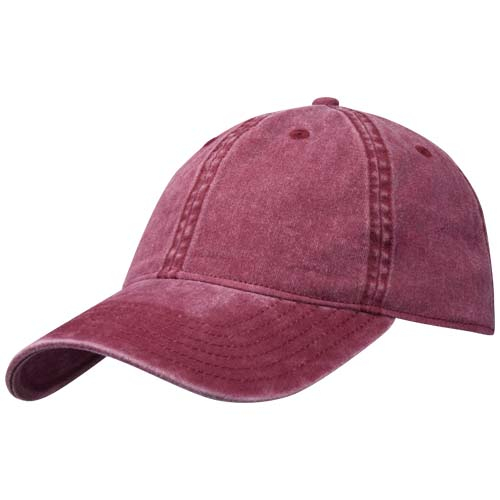 Casquette personnalisable en coton lavé 245 g à 6 panneaux Grafton Bordeaux