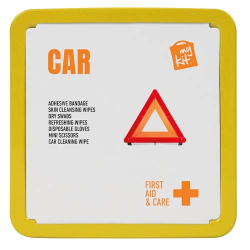 Ensemble Premiers secours personnalisé spécial voiture MyKit Jaune