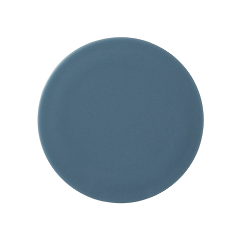 Couvercle bleu uni à finition mate, photographié de dessus. Couvercle bleu uni à finition mate, photographié de dessus.