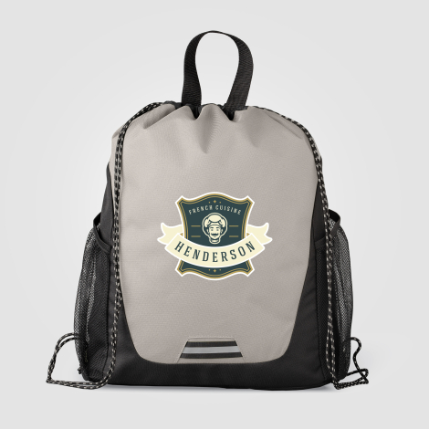 Sac gris foncé personnalisable avec marquage visible sur la face avant. Sac gris foncé personnalisable avec marquage visible sur la face avant.