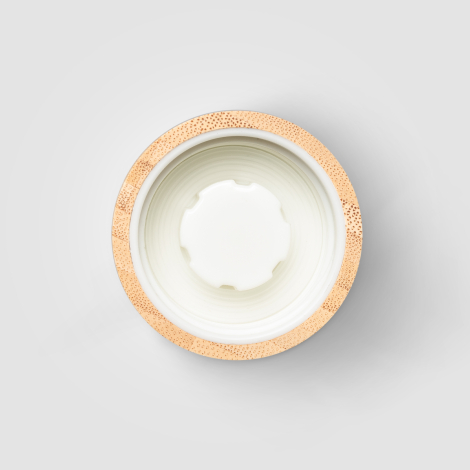 Vue intérieure du bouchon en bambou naturel. Vue intérieure du bouchon en bambou naturel.