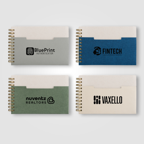 Carnet publicitaire A6 spirale coton recyclé pages horizontales Lino Carnet publicitaire A6 spirale coton recyclé pages horizontales Lino