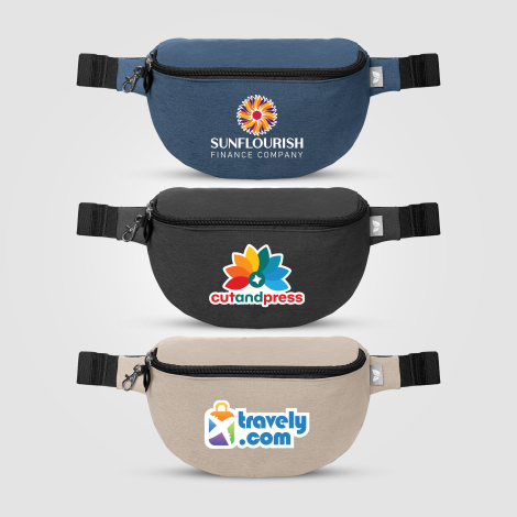 Sac banane publicitaire rPET Helsinki 2 L Sac banane publicitaire rPET Helsinki 2 L