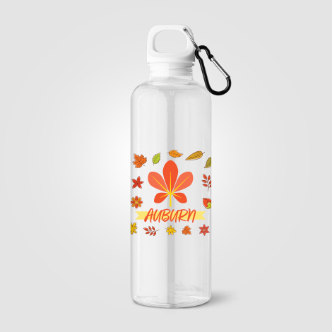 Gourde transparente publicitaire avec marquage quadri visible. Gourde transparente publicitaire avec marquage quadri visible.