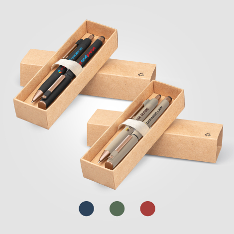Coffret cadeau stylo York plastique recyclé finition bronze Coffret cadeau stylo York plastique recyclé finition bronze