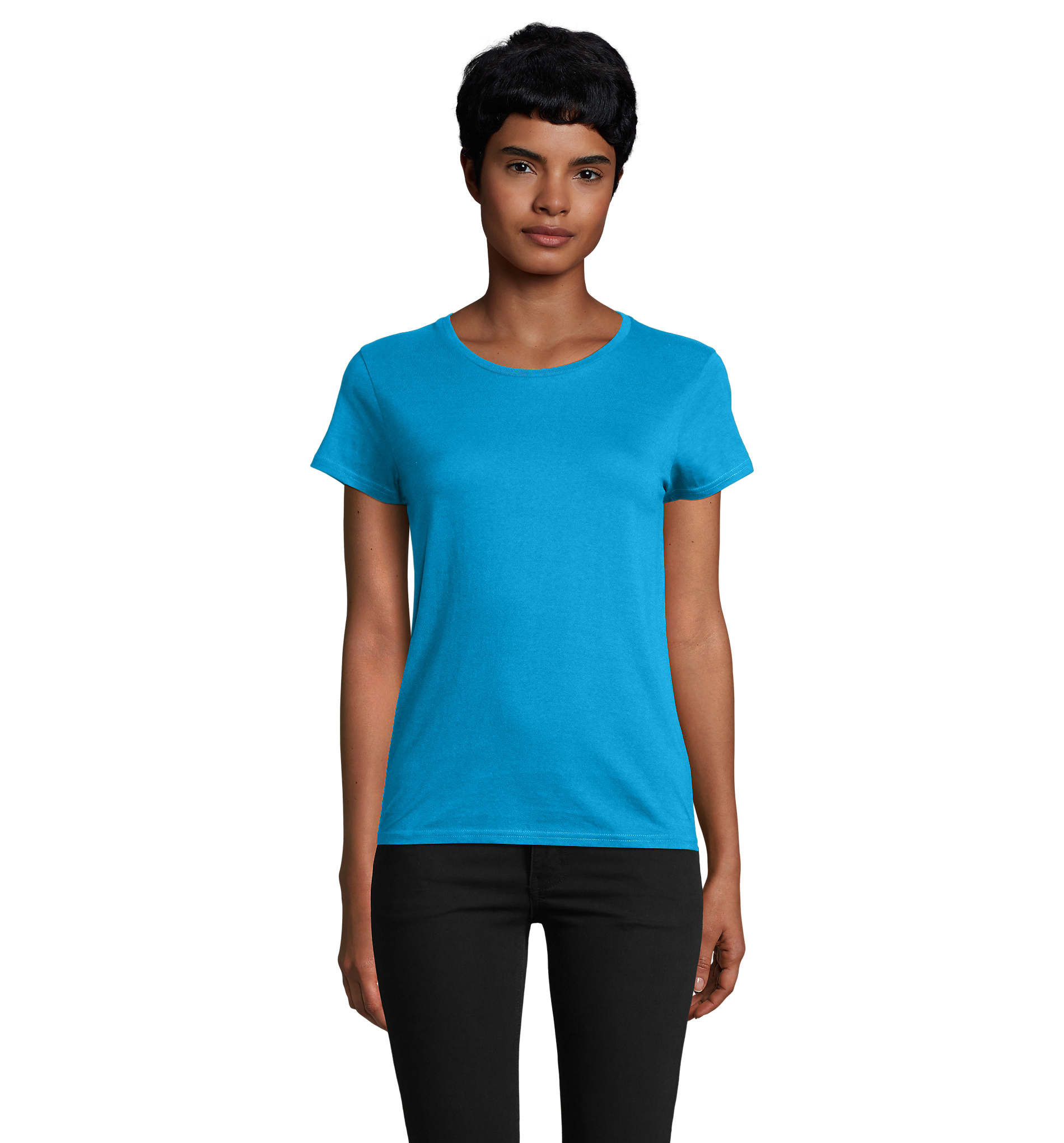 T-shirt publicitaire 175g femme Pioneer Aqua