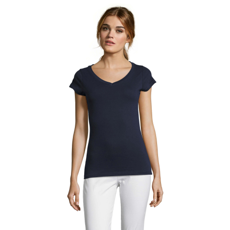 T-shirt personnalisable femme col V 150g Moon