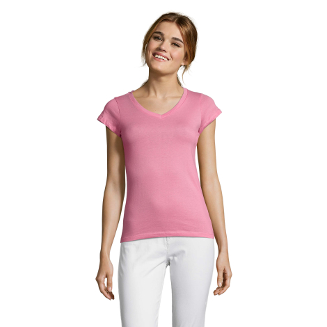 T-shirt personnalisable femme col V 150g Moon