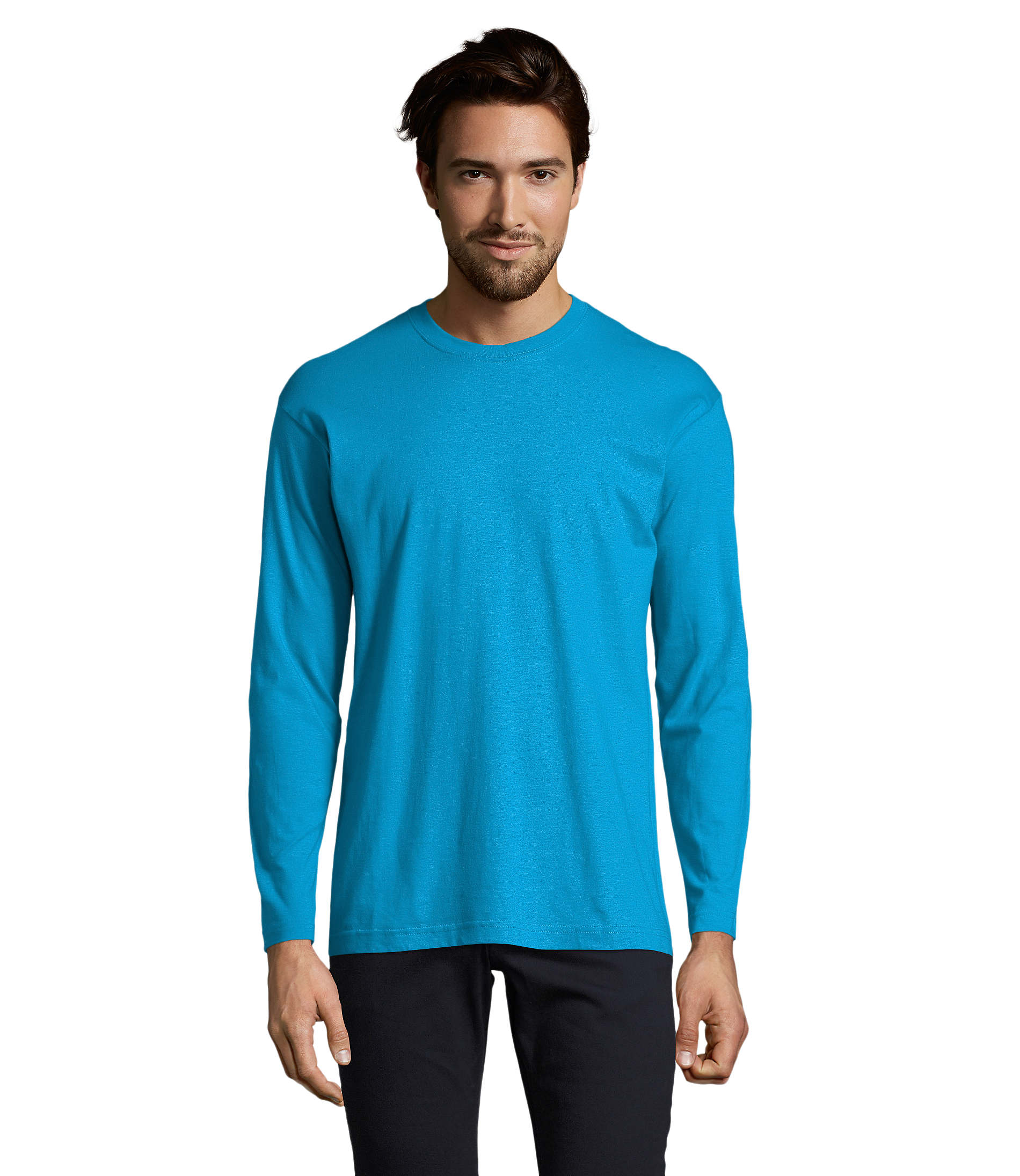 T-shirt publicitaire manches longues homme Monarch Aqua