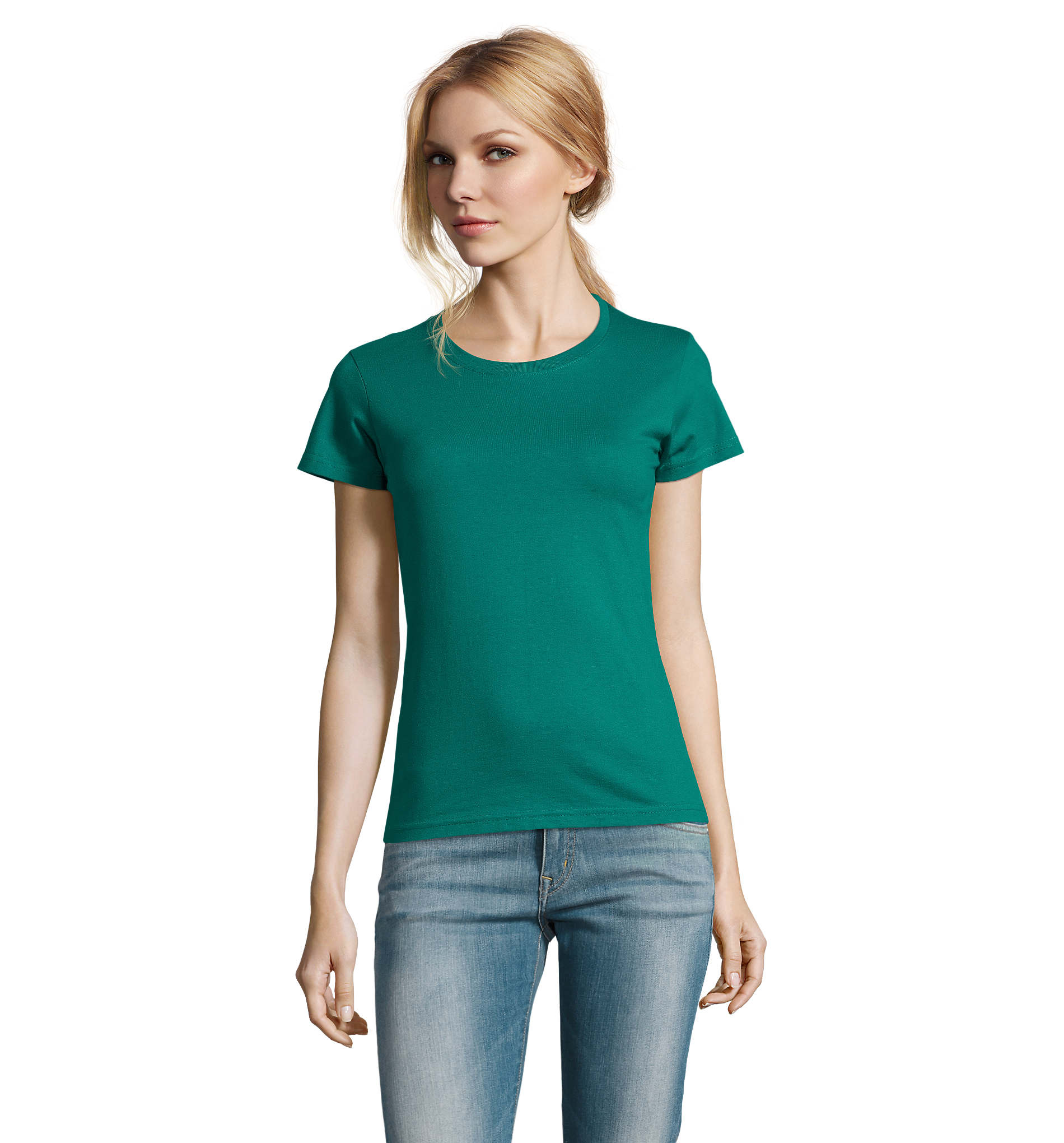 T-shirt coton 190g à personnaliser pour femme Imperial emeraude