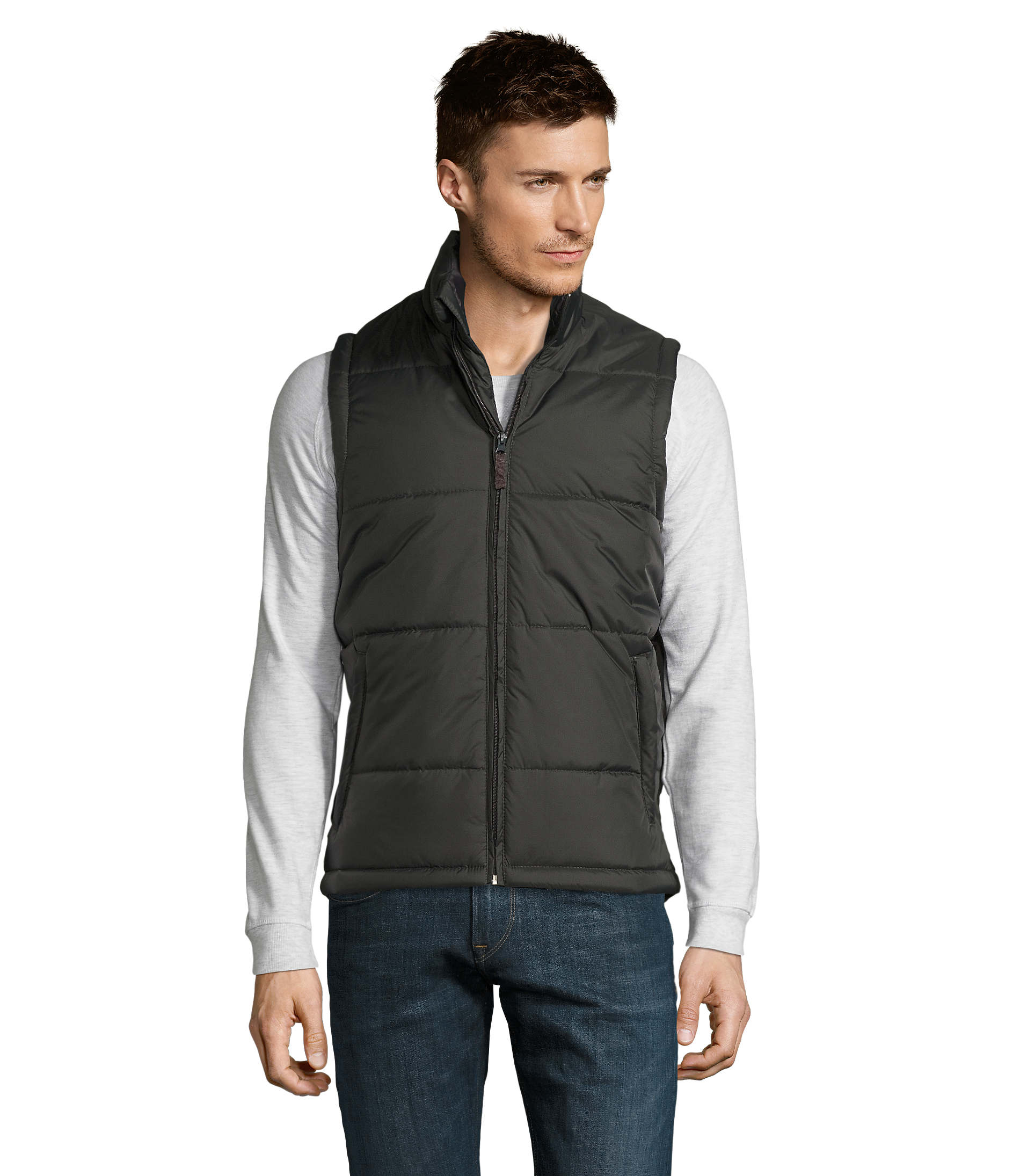 Doudoune publicitaire sans manches Homme WARM Anthracite