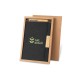 Coffret en carton kraft contenant un bloc-notes noir à couverture rigide avec insert en bambou et un stylo assorti, marquage vis Coffret en carton kraft contenant un bloc-notes noir à couverture rigide avec insert en bambou et un stylo assorti, marquage vis