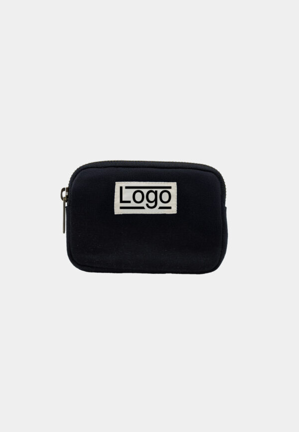 Porte-monnaie publicitaire coton bio Joséphine Noir