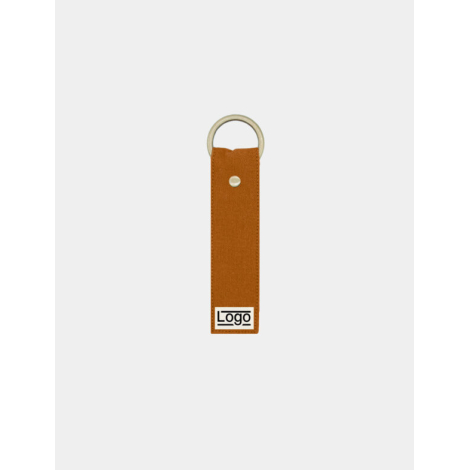 Porte monnaie cuivre avec zip supérieur et étiquette centrée, marquage face avant.