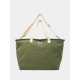 Sac week-end olive avec anses écrues et bandoulière ajustable, marquage centré. Sac week-end olive avec anses écrues et bandoulière ajustable, marquage centré.
