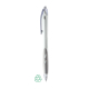 Stylo blanc de face avec grip gris et capuchon translucide, sans marquage visible. Stylo blanc de face avec grip gris et capuchon translucide, sans marquage visible.
