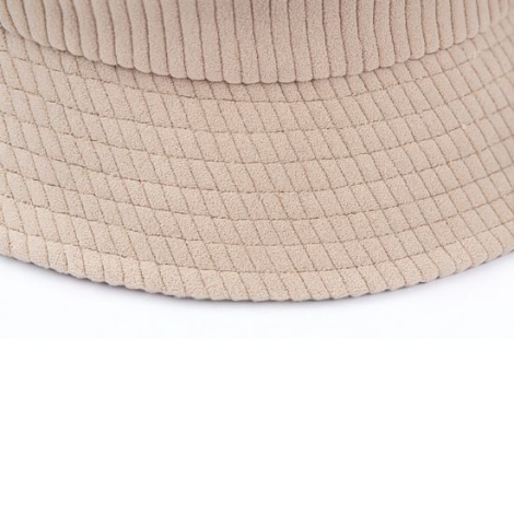 Gros plan sur la texture du tissu beige à côtes verticales. Sans personnalisation visible.