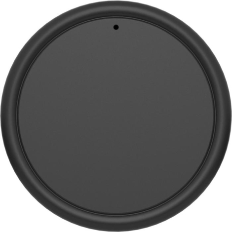 Vue du dessus d’un couvercle noir à clipser, sans personnalisation apparente ; visuel centré montrant clairement la forme et le 