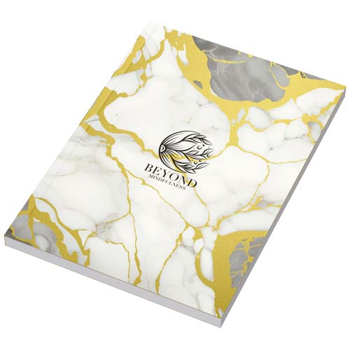 Cahier A5 promotionnel à couverture métallisée Novella Doré