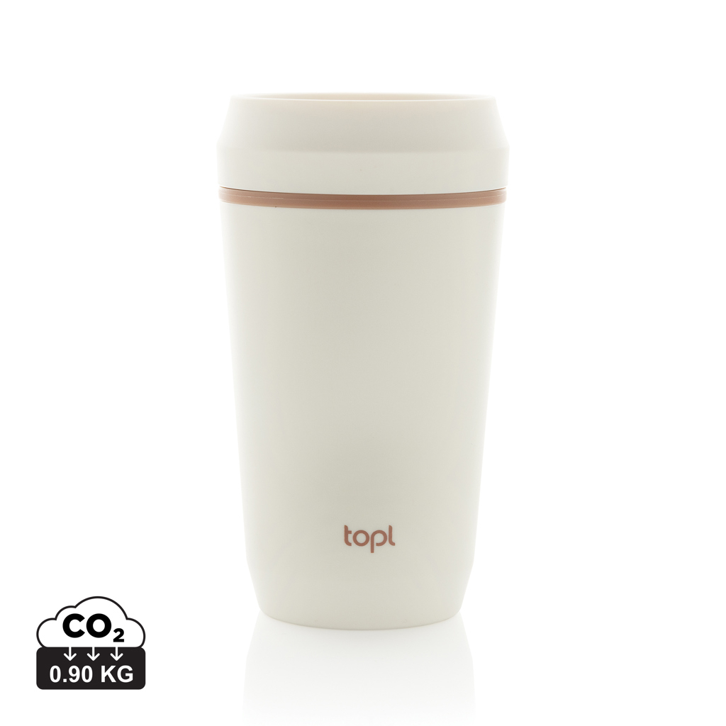Mug 354 ml personnalisé avec couvercle 360° Topl Blanc
