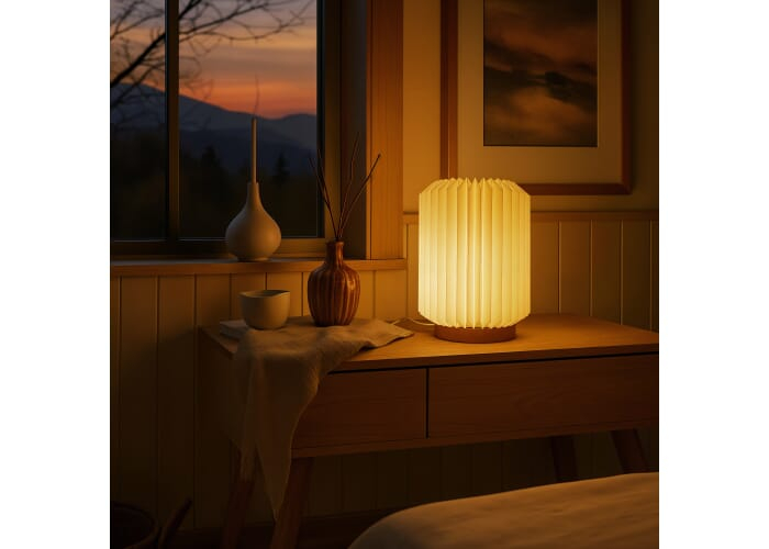 Lampe LED personnalisée en papier pliable 22 cm Coollux Aurore Nature