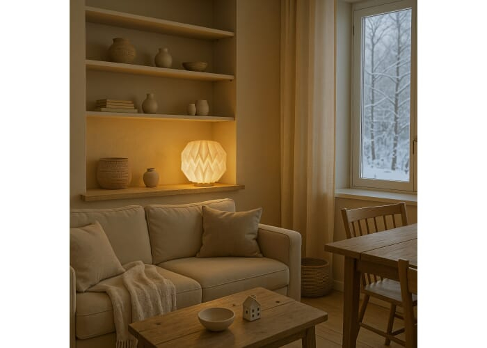 Lampe LED pliable à personnaliser Coollux Luna 25 cm Nature