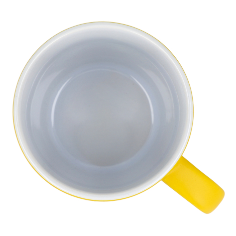 Mug York 300 ml jaune en céramique, vue de dessus sans personnalisation.