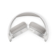 Casque Philips TAH3209 plié en version blanche, système rabattable compact.