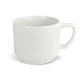 Mug Bern 250 ml en porcelaine blanche avec anse carrée, vue de trois quarts. Mug Bern 250 ml en porcelaine blanche avec anse carrée, vue de trois quarts.