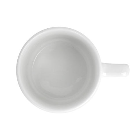 Mug Bern 250 ml en porcelaine blanche vu du dessus avec intérieur lisse et brillant.