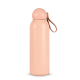 Bouteille isotherme Tekla 500 ml rose pâle finition mate avec bouchon arrondi et anse intégrée, vue de profil. Bouteille isotherme Tekla 500 ml rose pâle finition mate avec bouchon arrondi et anse intégrée, vue de profil.