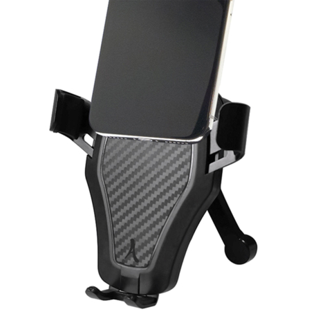 Zoom sur surface texturée du support avec smartphone en place