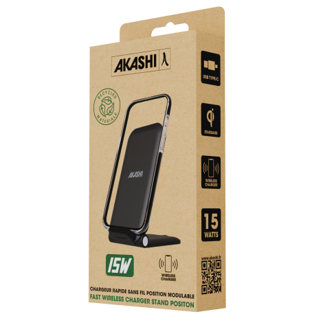 Emballage kraft recyclé du chargeur induction.