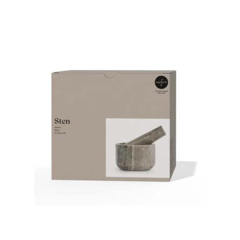 Set publicitaire mortier et pilon travertin Sagaform Sten