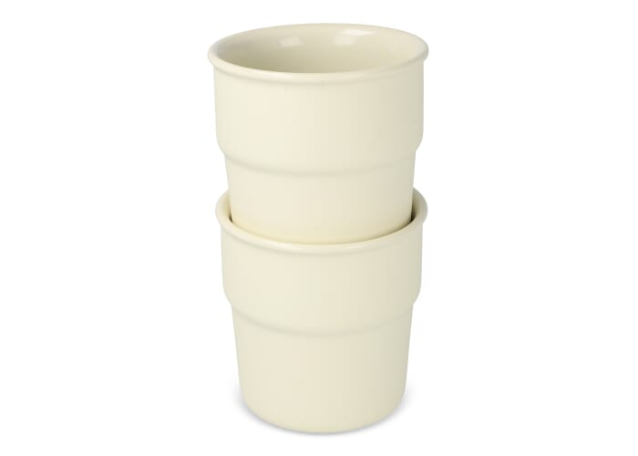 Set 2 mugs céramique 280 ml personnalisés InSideOut Fika Beige